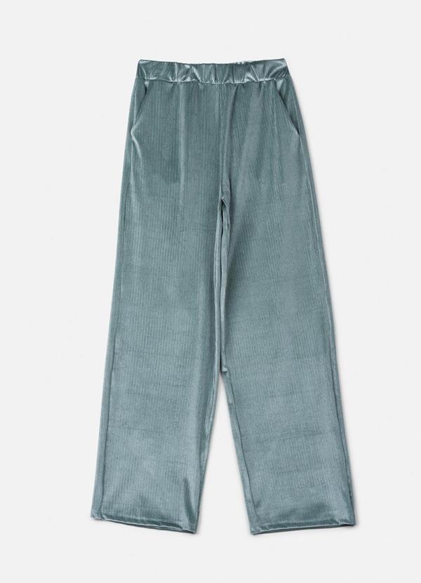 Authoria - Calça Wide de Veludo Cotelê Verde Verde