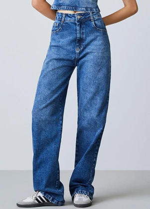 Authoria - Calça Wide Jeans Azul Azul - AUTHORIA