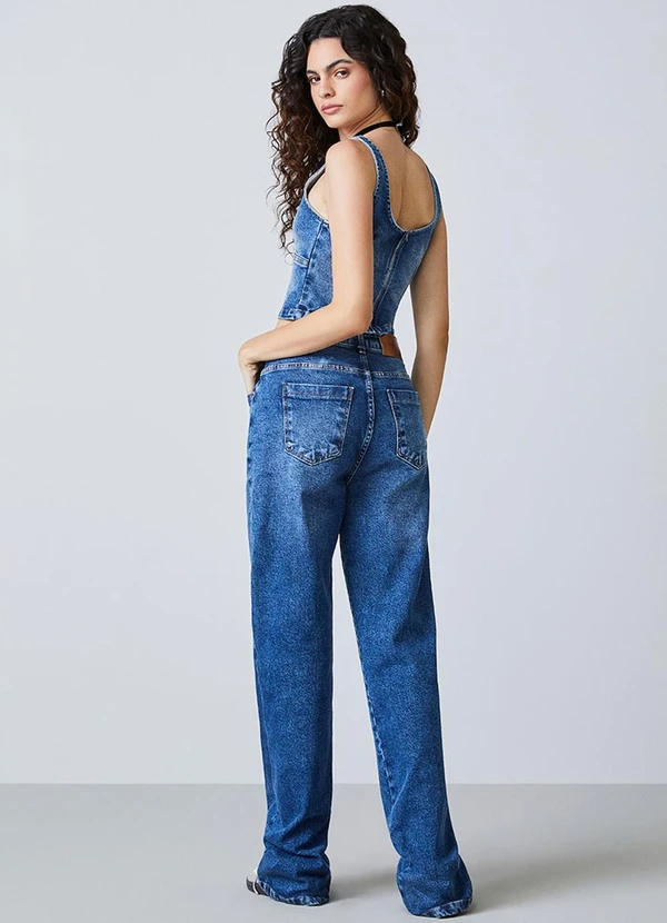 Authoria - Calça Wide Jeans Azul Azul 4