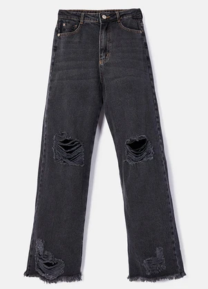 Authoria - Calça Wide Jeans Black Preto - AUTHORIA
