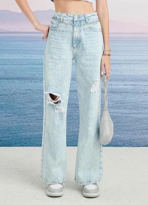 Authoria - Calça Wide Leg Clara Azul - AUTHORIA