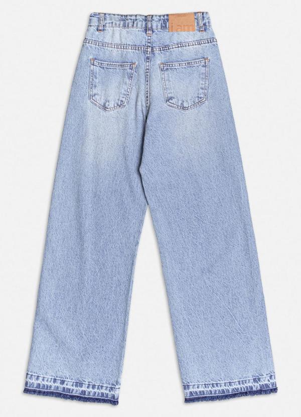 Authoria - Calça Wide Leg com Barra Desfiada Azul 2