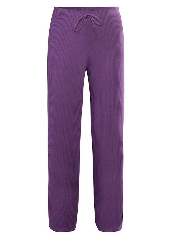 bonprix - Calça Wide Leg Comfort Lilás 2