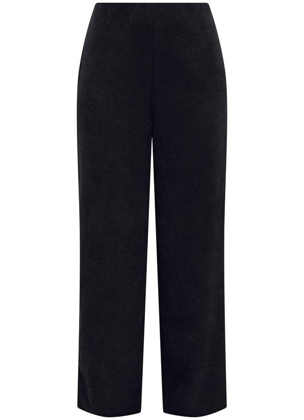 Lunender Mais Mulher - Calça Wide Leg em Tecido de Veludo Preto 5