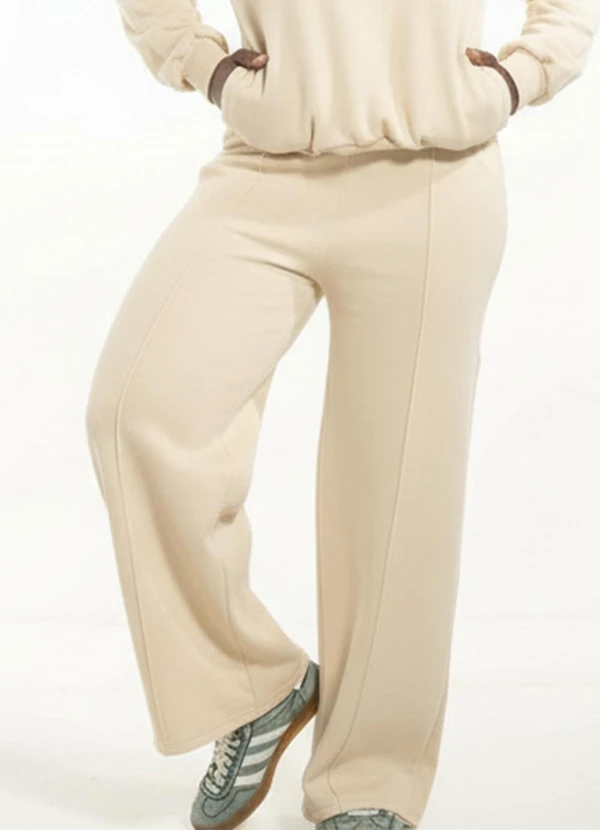 Cobertura - Calça Wide Leg Feminina Bege