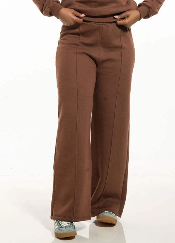 Cobertura - Calça Wide Leg Feminina Marrom