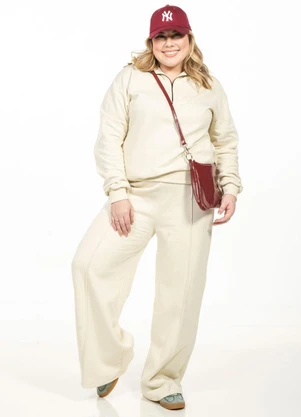 Cobertura - Calça Wide Leg Plus Size Branco - COBERTURA