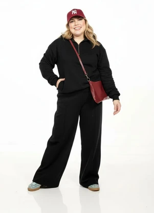 Cobertura - Calça Wide Leg Plus Size Preto - COBERTURA