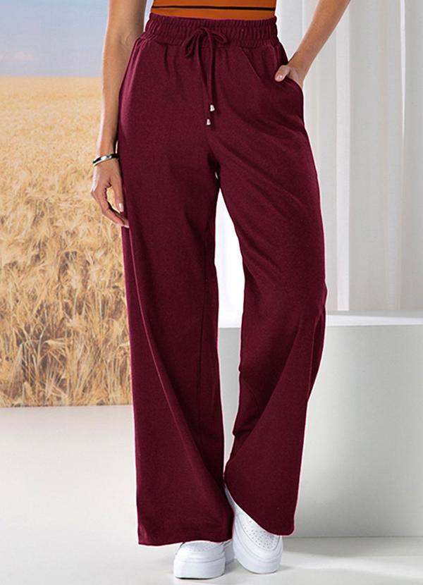 Use Modo - Calca Wide Leg Vinho