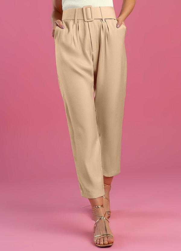 Angel - Calca Alfaiataria com Cinto Bege