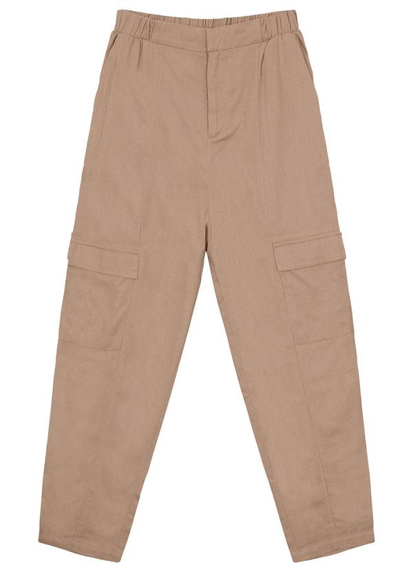 Malwee - Calça Bege Jogger Feminina em Viscolinho