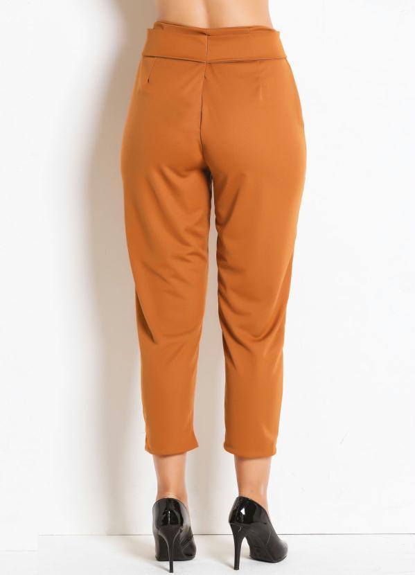 Moda Pop - Calça Capri Caramelo com Amarração 6