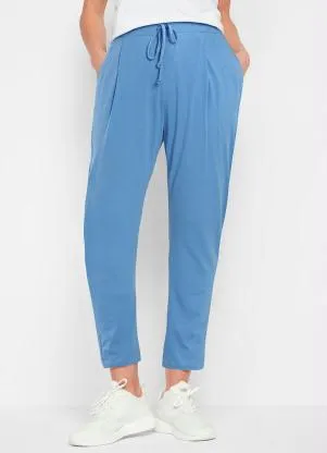 bonprix - Calça com Amarração e Bolsos Azul Claro - BONPRIX