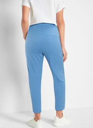 bonprix - Calça com Amarração e Bolsos Azul Claro - BONPRIX
