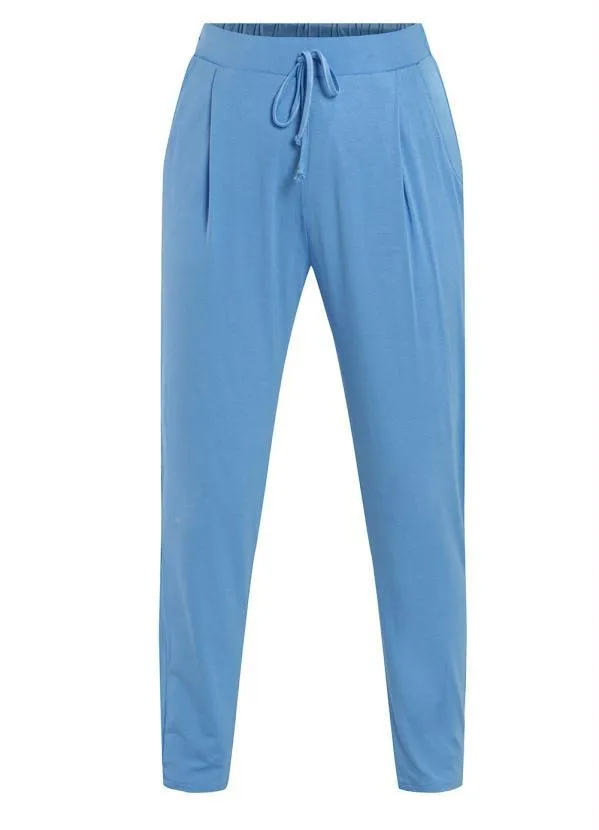 bonprix - Calça com Amarração e Bolsos Azul Claro 5
