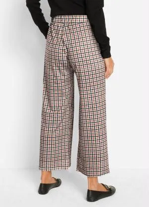 bonprix - Calça com Bolso Faca Xadrez Verde - BONPRIX