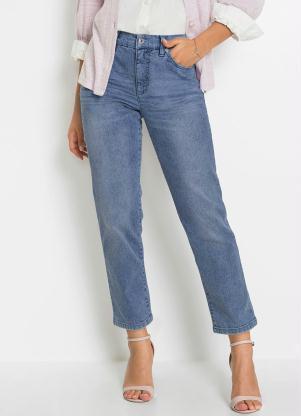 Cala com Bolsos Cropped (Jeans Marmorizado)