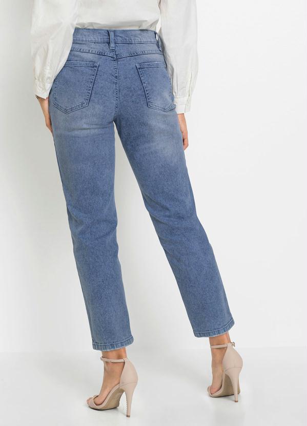 bonprix - Calça com Bolsos Cropped Jeans Marmorizado 2