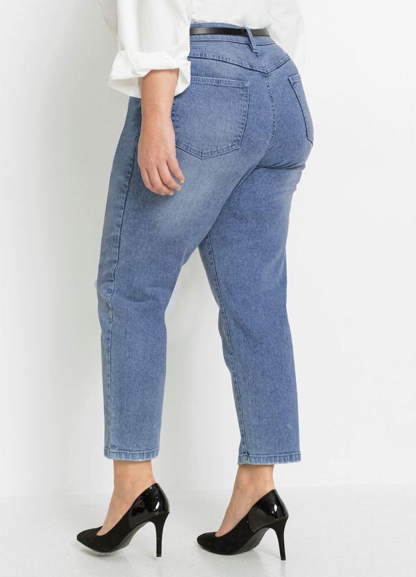 bonprix - Calça com Bolsos Cropped Jeans Marmorizado 6