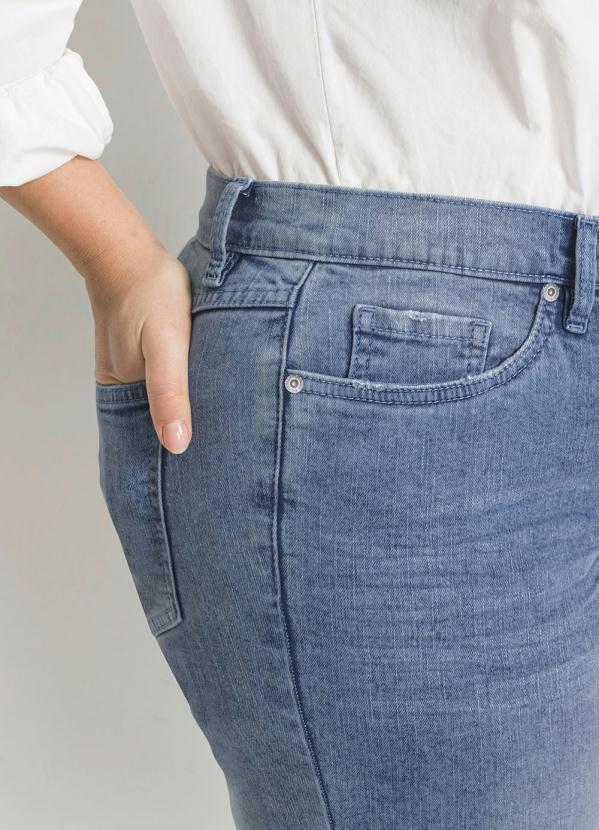 bonprix - Calça com Bolsos Cropped Jeans Marmorizado 7