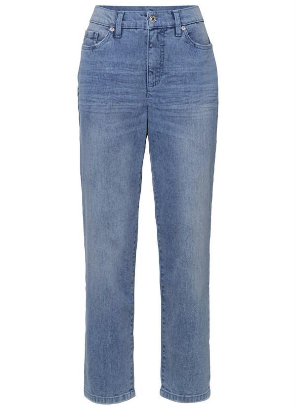 bonprix - Calça com Bolsos Cropped Jeans Marmorizado 8