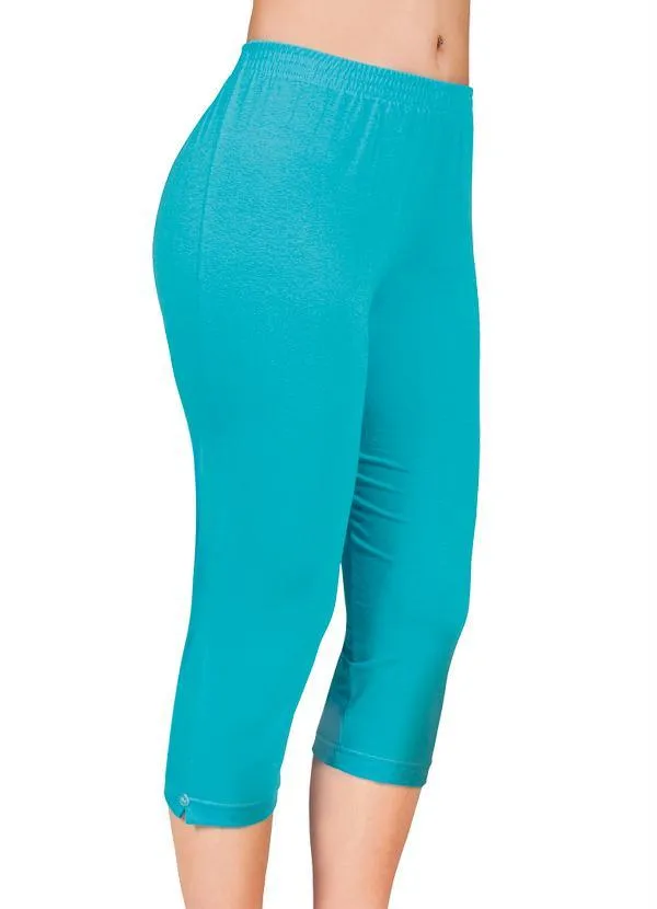 Moda Pop - Calça Corsário em Cotton Azul 2