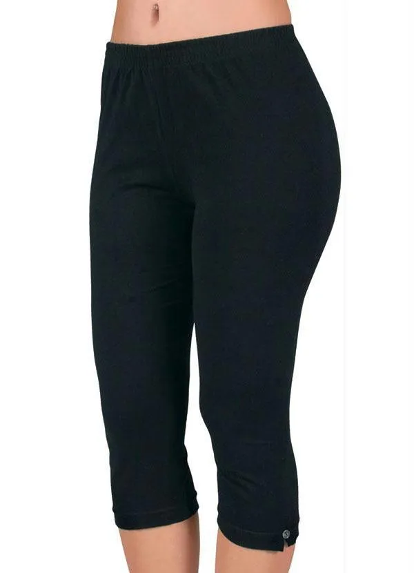 Moda Pop - Calça Corsário em Cotton Preta