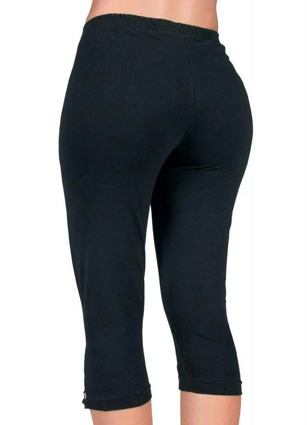 Moda Pop - Calça Corsário em Cotton Preta 2