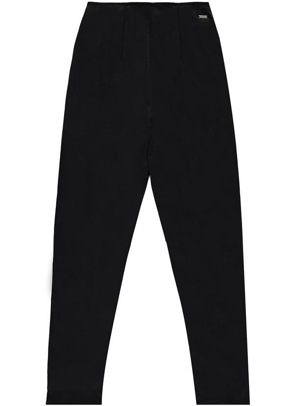 Enfim - Calça Feminina Carrot Cropped Acetinada Preto