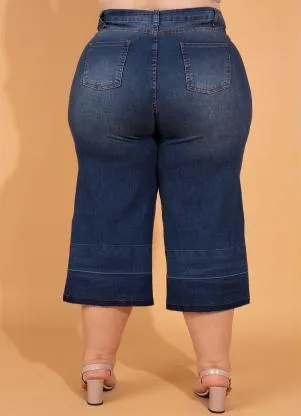 bonprix - Calça Jeans Pantacourt Azul - BONPRIX