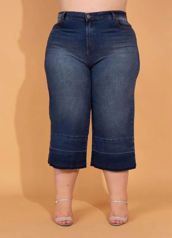 bonprix - Calça Jeans Pantacourt Azul 7