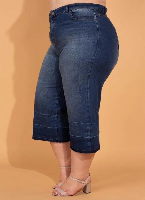 bonprix - Calça Jeans Pantacourt Azul 9
