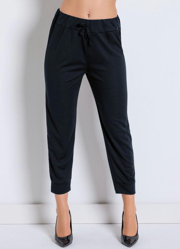 Moda Pop - Calça Jogger Preta com Cintura Média 6
