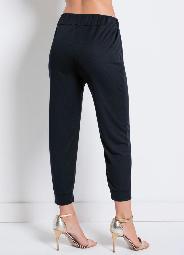 Moda Pop - Calça Jogger Preta com Cintura Média 7