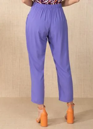 Quintess - Calça Lilás com Prega nos Bolsos - QUINTESS