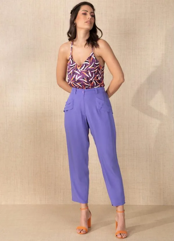 Quintess - Calça Lilás com Prega nos Bolsos 3