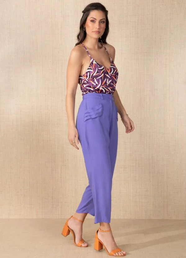 Quintess - Calça Lilás com Prega nos Bolsos 5