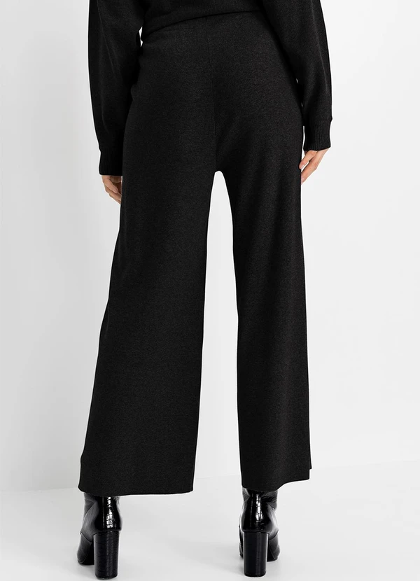 bonprix - Calça Preta em Malha Tricô 2