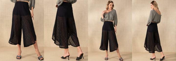 Cala Preta em Renda com Elstico na Cintura