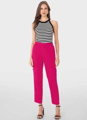 Malwee - Calça Rosa Escuro Jogger Feminina em Viscolinho - MALWEE