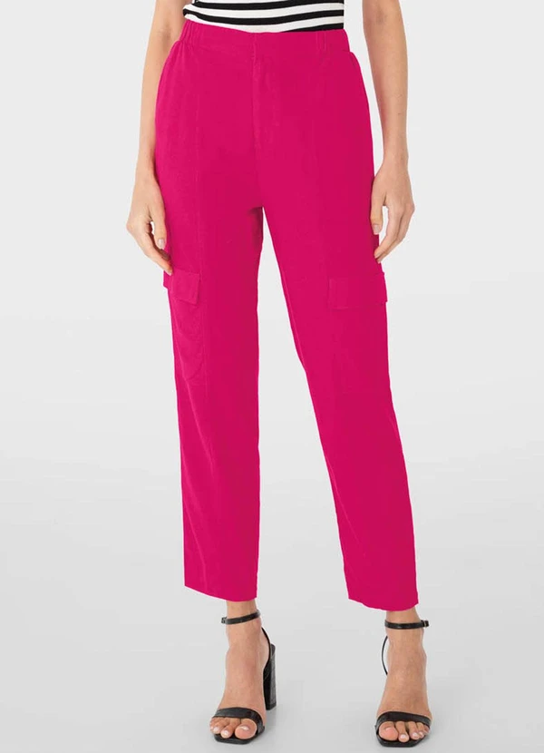 Malwee - Calça Rosa Escuro Jogger Feminina em Viscolinho