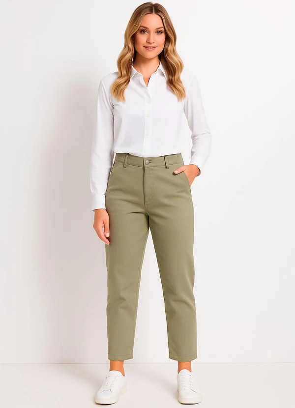 Quintess - Calça Verde Claro em Jeans 3