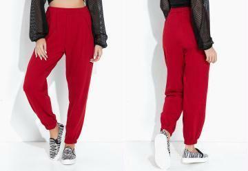 Cala Vermelha com Elstico e Pregas na Cintura