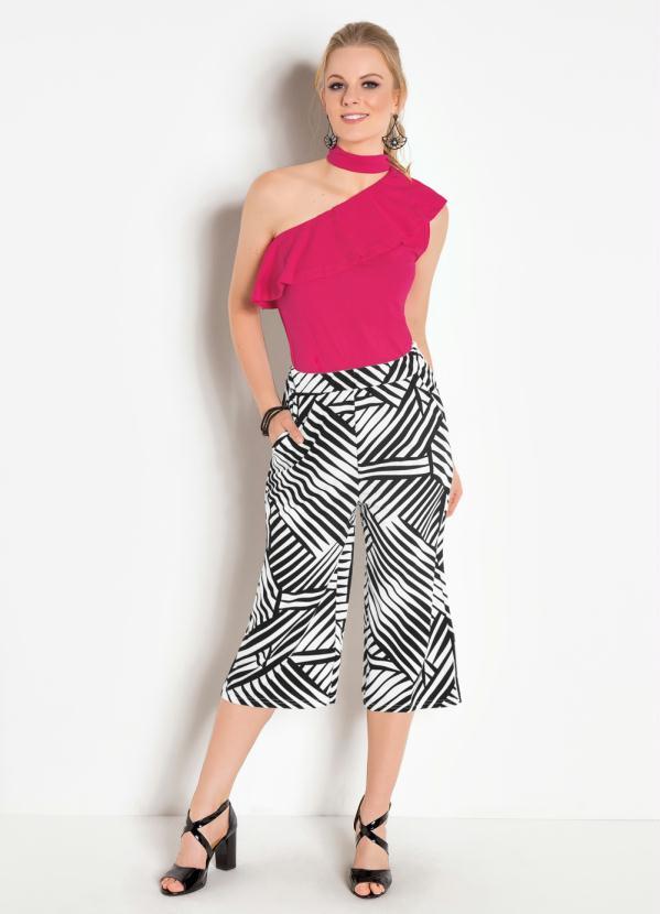 Outlet - Pantacourt com Bolsos Abstrata 3