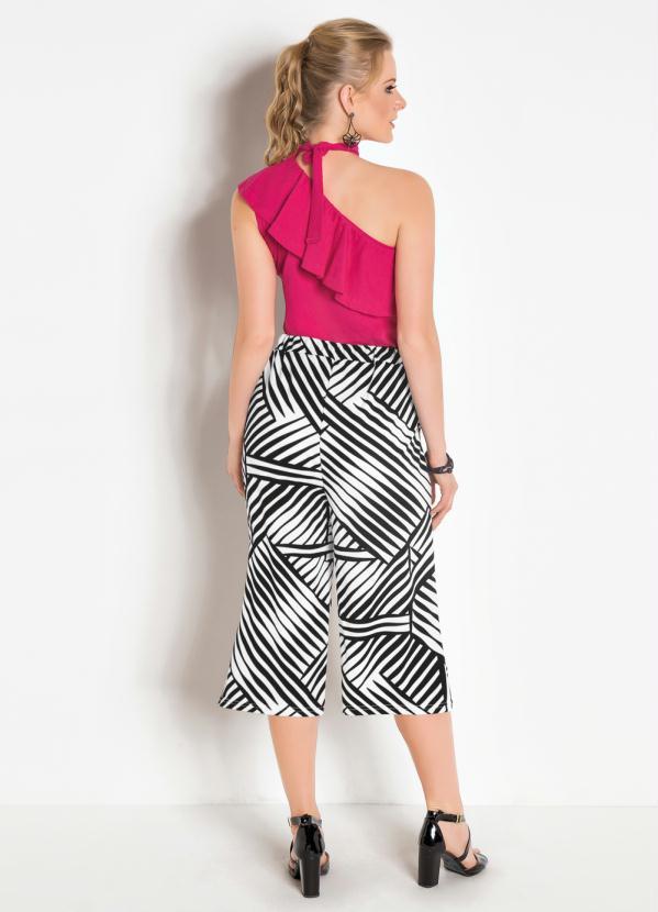 Outlet - Pantacourt com Bolsos Abstrata 4