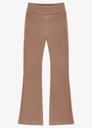 Veev - Calça Bootcut Feminina em Ribana Maxi Bege - VEEV