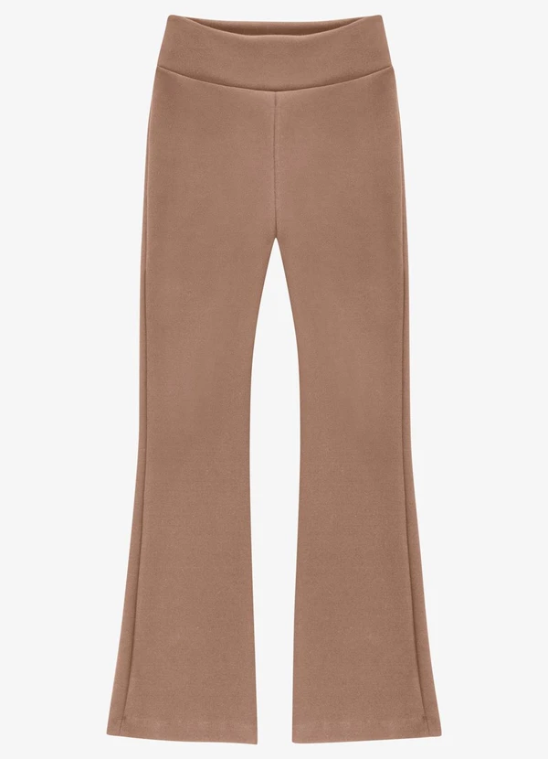 Veev - Calça Bootcut Feminina em Ribana Maxi Bege