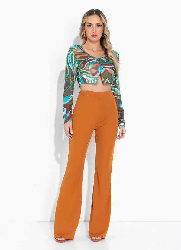 Moda Pop - Calça Caramelo com Cintura Alta 3