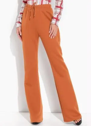 Moda Pop - Calça Caramelo com Elástido na Cintura - MODA POP