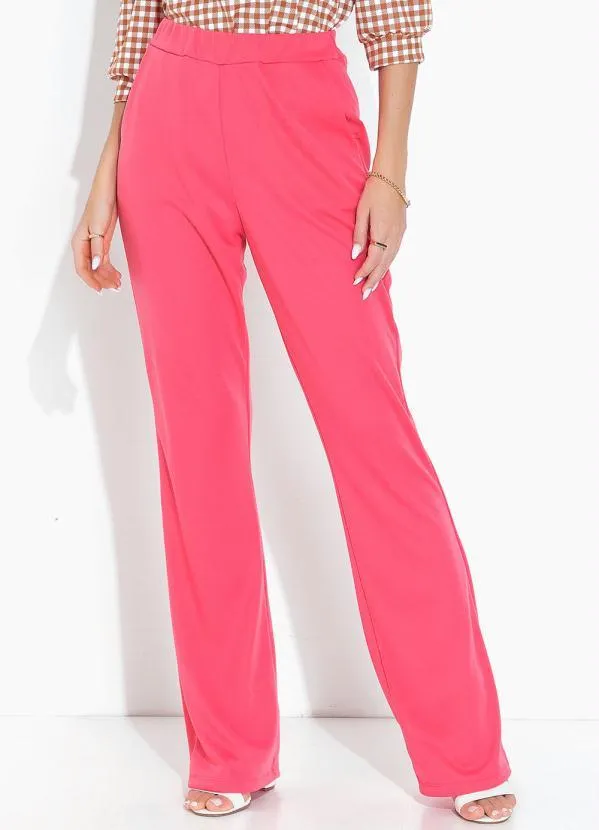 Moda Pop - Calça Coral com Bolsos Funcionais